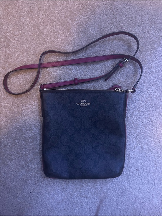 Coach Handbags - Coach Black Crossbody with Pink Strap Trim